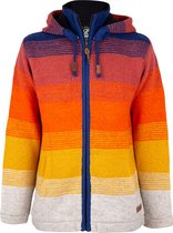 SHAKALOHA Gebreid Wollen Heren/Uni Vest van Schapenwol met Polyester Fleece voering en afneembare capuchon - M Dongara ZH OrangeBlue M