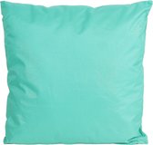 1x Bank/Sier kussens voor binnen en buiten in de kleur aquablauw/groen 45 x 45 cm - Tuin/huis kussens