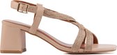 BiBi Lou Sandalen Dames / Damesschoenen - Leer   - Blokhak hoogte  5 cm - 843Z94HG - Rose Goud - Maat 35