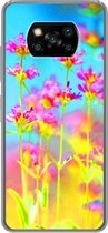 Telefoonhoesje Geschikt voor Xiaomi Poco X3 NFC hoesje - Bloemen - Kunst - Psychedelisch - Siliconen Telefoonhoesje