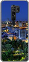 Geschikt voor Xiaomi Redmi 9 hoesje - Rotterdam - Nederland - Skyline - Siliconen Telefoonhoesje