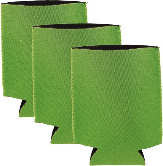 5x blikjes koeler - koelhoud hoesje - bierblik hoesje - groen - Frisdrank/bier blikjes koel houden