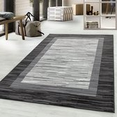 Tapis de salon Shaggy Modèle avec bordure Tapis Design Gris