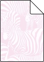 Proefstaal Origin Wallcoverings behang zebra's licht roze - 346835 - 26,5 x 21 cm