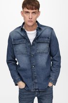 Only & Sons Overhemd Onscamon Overshirt Blue Pk 0759 22020759 Blue Denim Mannen Maat - XL