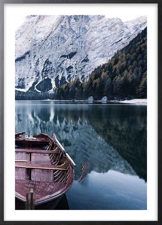 Affiche avec cadre noir - Canoë de Berg Poster