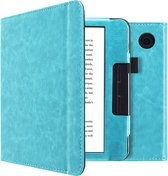 Hoesje geschikt voor Kobo Libra H2O E-reader - iMoshion Vegan Leather Bookcase - Lichtblauw