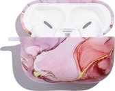 Mobigear Hoesje geschikt voor Apple AirPods Pro 1 Hardcase Hoesje | Mobigear Marble - Roze / Paars