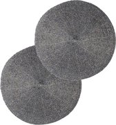 Set van 10x stuks placemats kralen grijs - 35 cm - Onderleggers