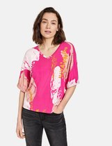 TAIFUN Dames Shirt met halflange mouwen en abstracte print EcoVero