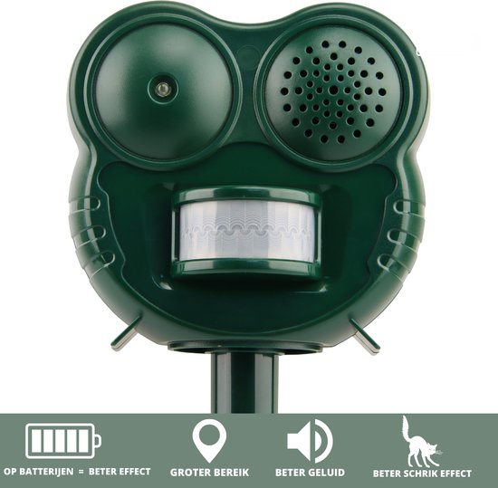 Niceey Kattenverjager - Ultrasone Verjager - Kattenschrik - Vogelverjager - Marterverjager - Ongedierte Verjager - Op Batterijen - Waterdicht - Extra Groot Bereik