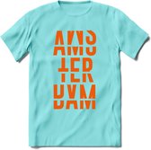 Amsterdam T-Shirt | Souvenirs Holland Kleding | Dames / Heren / Unisex Koningsdag shirt | Grappig Nederland Fiets Land Cadeau | - Licht Blauw - M