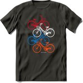 Amsterdam Bike City T-Shirt | Souvenirs Holland Kleding | Dames / Heren / Unisex Koningsdag shirt | Grappig Nederland Fiets Land Cadeau | - Donker Grijs - 3XL