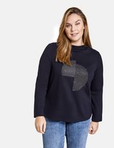 SAMOON Dames Longsleeve met strassteentje