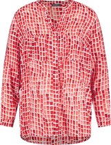 SAMOON Dames Blouse met grafische print EcoVero Strawberry Red gemustert-46