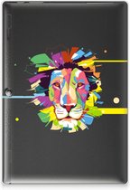 Tablet BackCover Lenovo Tab 10 | Tab 2 A10-30 Siliconen Hoesje Super als Cadeautjes voor Jongens Lion Color met doorzichte zijkanten