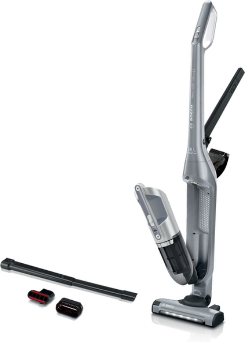 Bosch - Serie 4 BBH3K2801 - steelstofzuiger & elektrische bezem - Zakloos - Zilver