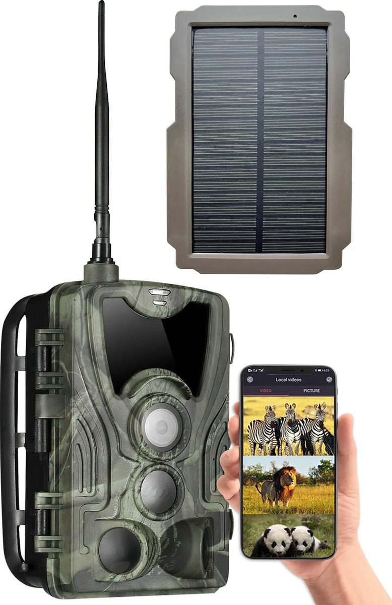 Nuvance - Caméra de Faune avec Vision Nocturne et Wifi - Connexion 2G -  Avec Panneau