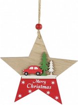 kersthanger ster Anouk 10 x 12 cm karton rood