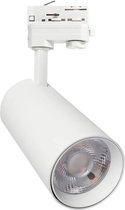 LED Railverlichting - Track Spot - Frinto Miya - 30W - 3 Fase - Rond - Aanpasbare Kleur CCT - Mat Wit - Aluminium