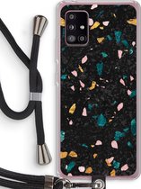 Case Company® - Samsung Galaxy A51 5G hoesje met Koord - Terrazzo N°10 - Telefoonhoesje met Zwart Koord - Bescherming aan alle Kanten en Over de Schermrand