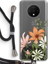 Case Company® - OnePlus 7T hoesje met Koord - Floral bouquet - Telefoonhoesje met Zwart Koord - Bescherming aan alle Kanten en Over de Schermrand