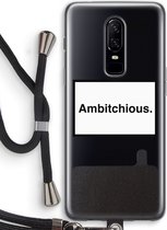 Case Company® - OnePlus 6 hoesje met Koord - Ambitchious - Soft Case - Bescherming aan alle Kanten - Zijkanten Transparent - Bescherming Over de Schermrand - Back Cover - Crossbody case met Z