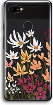 Case Company® - Google Pixel 3 hoesje - Painted wildflowers - Soft Cover Telefoonhoesje - Bescherming aan alle Kanten en Schermrand