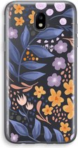 Case Company® - Samsung Galaxy J5 (2017) hoesje - Flowers with blue leaves - Soft Case / Cover - Bescherming aan alle Kanten - Zijkanten Transparant - Bescherming Over de Schermrand - Back Co