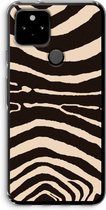 Case Company® - Google Pixel 5 hoesje - Arizona Zebra - Soft Cover Telefoonhoesje - Bescherming aan alle Kanten en Schermrand