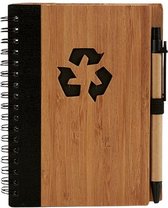 notitieboek 16 x 12 cm karton zwart/bruin 2-delig