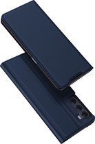 Dux Ducis - Telefoonhoesje geschikt voor Motorola Moto G200 5G - Skin Pro Book Case - Donker Blauw