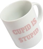 mok Cupid Is Stupid 350 ml keramiek wit