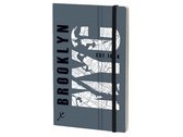 notitieboek Brooklyn 21 x 13 cm karton/papier grijs