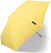 Happy Rain - Platte mini paraplu met UV bescherming - Handmatig - Geel - maat Onesize