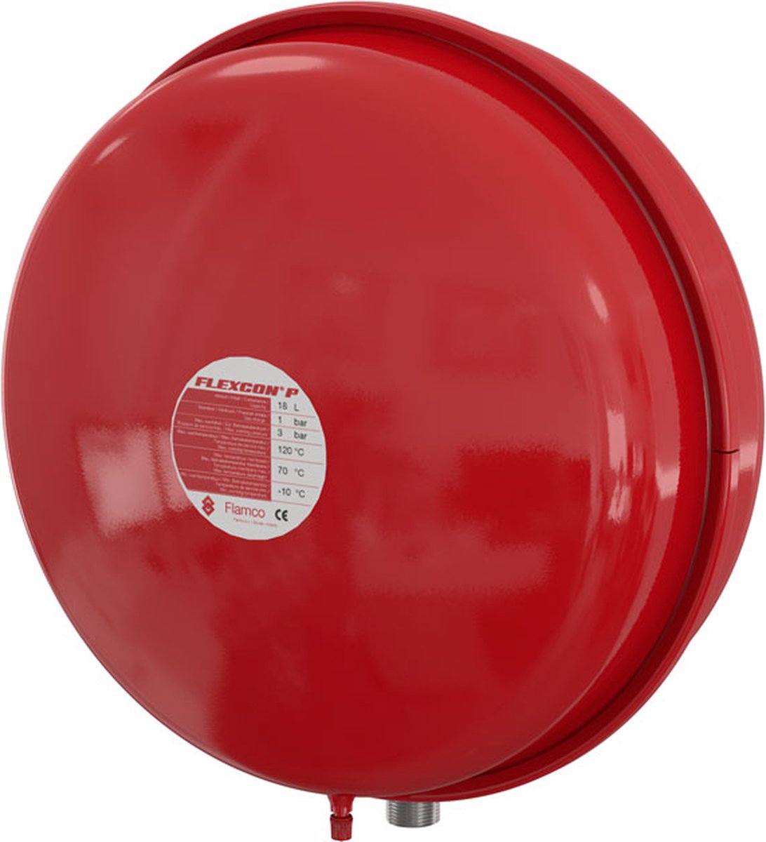 Flamco Flexcon P membraandrukexpansievat 25L 1,0 bar rood
