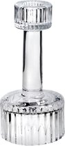 Kaarsen kandelaar van decoratief luxe glas 7 x 15 cm - Houder geschikt voor dinerkaarsen