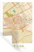 Muurstickers - Sticker Folie - De Lier - Stadskaart - Kaart - Vintage - Plattegrond - 20x30 cm - Plakfolie - Muurstickers Kinderkamer - Zelfklevend Behang - Zelfklevend behangpapier - Stickerfolie