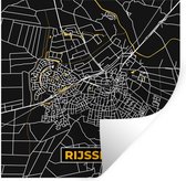 Stickers muraux - Rijssen - Carte - Plan de la ville - Carte - Black and Gold et Or - 100x100 cm - Feuille adhésive XXL