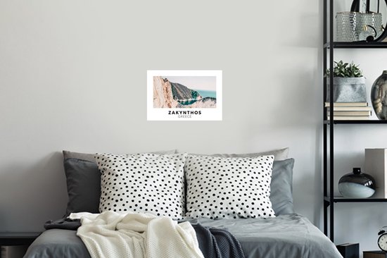 Muurstickers - Sticker Folie - Griekenland - Eiland - Bergen - 30x20 cm - Plakfolie - Muurstickers Kinderkamer - Zelfklevend Behang - Zelfklevend behangpapier - Stickerfolie