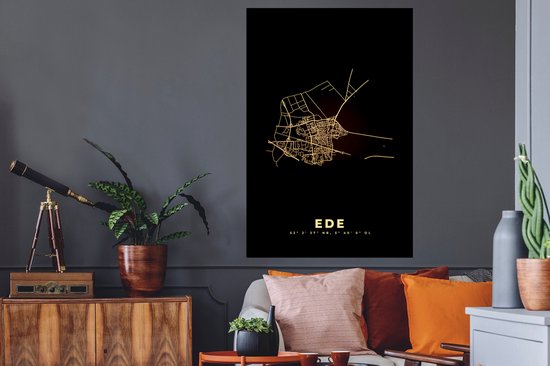 Stickers Stickers muraux - Ede - Plan de la ville - Carte - Carte - Pays- Nederland - 80x120 cm - Feuille adhésive