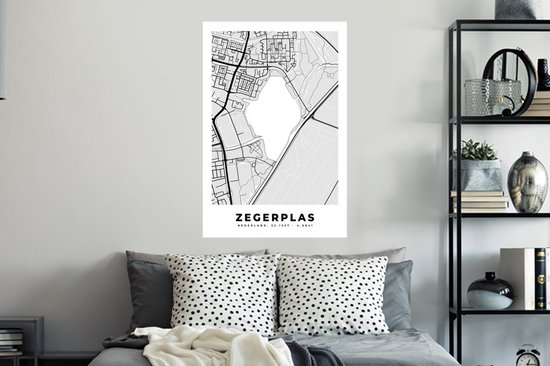 Stickers Stickers muraux - Zegerplas - Carte - Carte - Pays- Nederland - Plan de la ville - 60x90 cm - Feuille adhésive