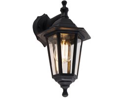QAZQA new haven – Klassieke Wandlamp voor buiten – 1 lichts – D 212 mm – Zwart – Buitenverlichting