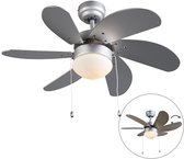 Bol.com QAZQA Fresh 30 Plafondventilator met lamp - 1 lichts - 80cm - Grijs aanbieding