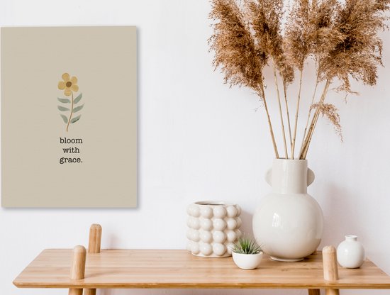Tableau sur toile Proverbes - Citations - Bloom with grace - 30x40 cm - Décoration murale