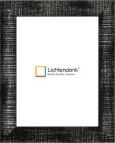 Fotolijst - Geribbeld Profiel - Zwart met Zilver - Fotomaat 15x23 - Helder glas - Art.nr. 1055000815232