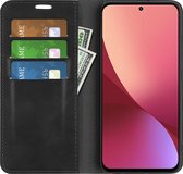 Mobigear Telefoonhoesje geschikt voor Xiaomi 12 Pro Hoesje | Mobigear Retro Slim Bookcase Portemonnee | Pasjeshouder voor 3 Pasjes | Telefoonhoesje voor Pinpas / OV Kaart / Rijbewijs - Zwart