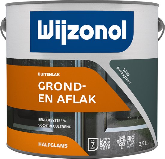Blik Wijzonol Dekkend Grond- en Aflak Halfglans in antiekgroen 9328, 2,5L.