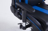 CLP Limit xl Bureaustoel - Kunstleer zwart/blauw met voetensteun