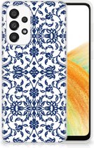 GSM Hoesje Geschikt voor Samsung Galaxy A33 5G Trendy Telefoonhoesjes Flower Blue